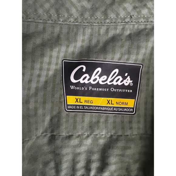 Cabela’s Shirt Size XLR Green Mens Casual Button Down Short Sleeve Chest-Pocket - Picture 10 of 14